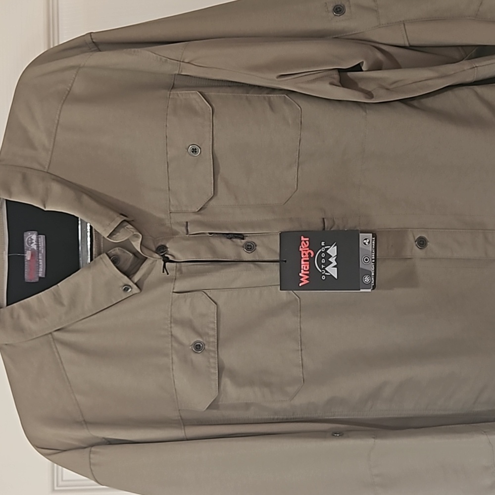 Wrangler Outdoor Man Mix Metarial Shirt Turbulance Size XL Hiking Fishing - Picture 3 of 16